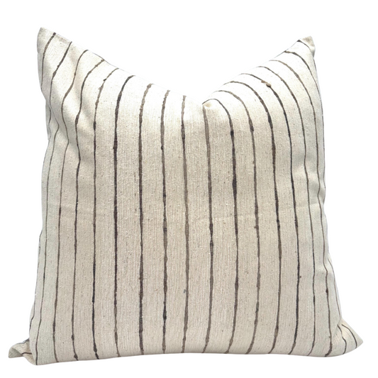 Brown Striped Silk Pillow Cover