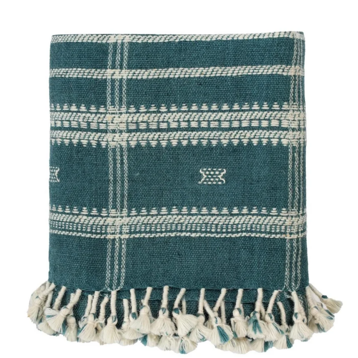 Handwoven Decorative Throw Blanket – Rustic Farmhouse Home Décor