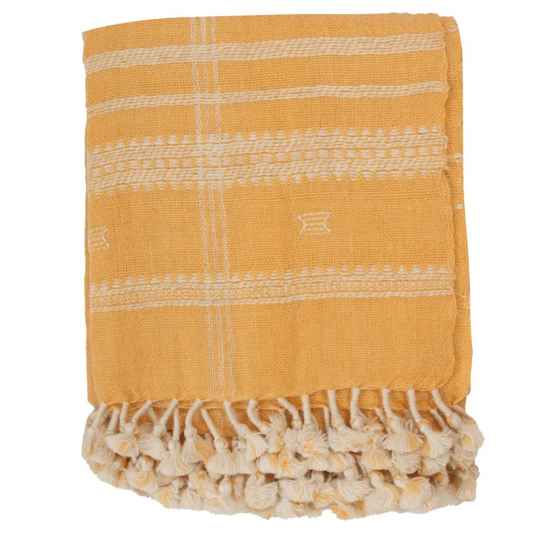 Handwoven Throw Blanket – Cozy Farmhouse Decorative Throw