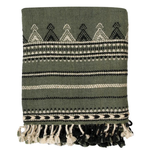 Handwoven Decorative Throw Blanket – Cozy Farmhouse Home Décor