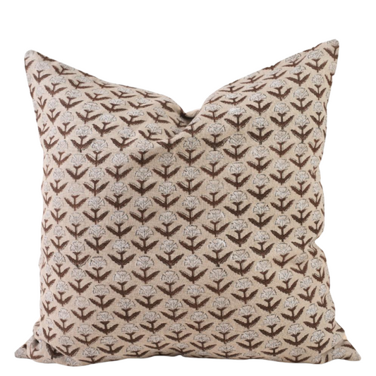 Maroon Floral Pillow Cover – French Country Farmhouse Throw Pillow