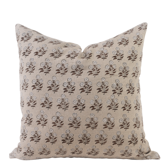 Green Floral Pillow Cover – Cottage Farmhouse Decorative Throw Pillow