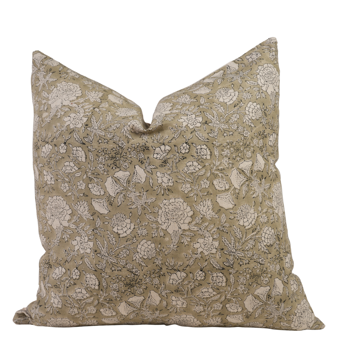 Sage Green Floral Pillow Cover – French Country Farmhouse Throw Pillow