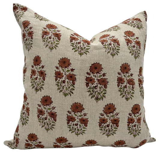Boho Linen Pillow Cover – Rustic Farmhouse Decorative Throw Pillow