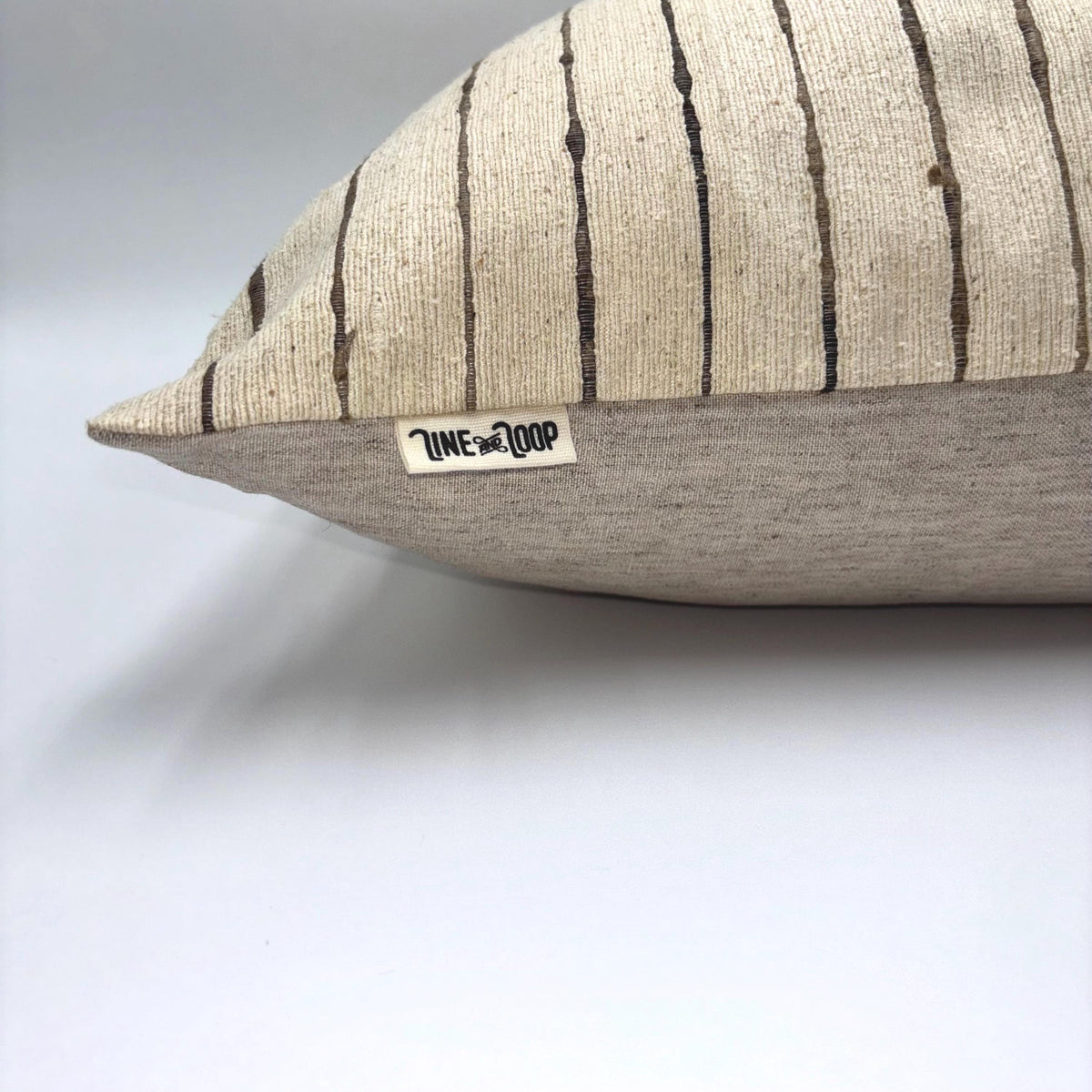 Brown Striped Silk Pillow Cover