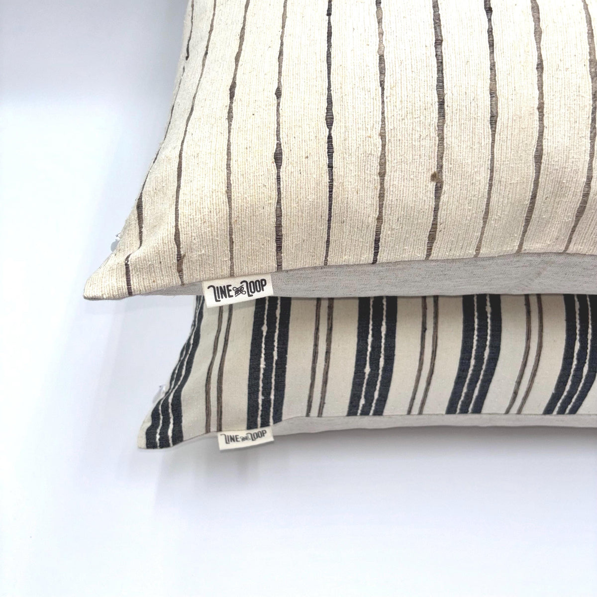 Brown Striped Silk Pillow Cover