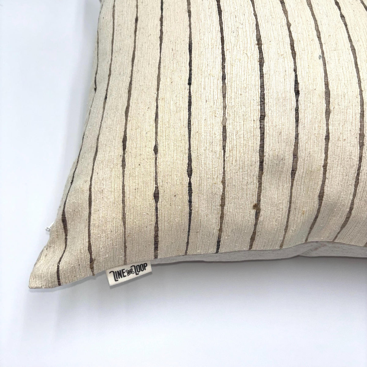 Brown Striped Silk Pillow Cover