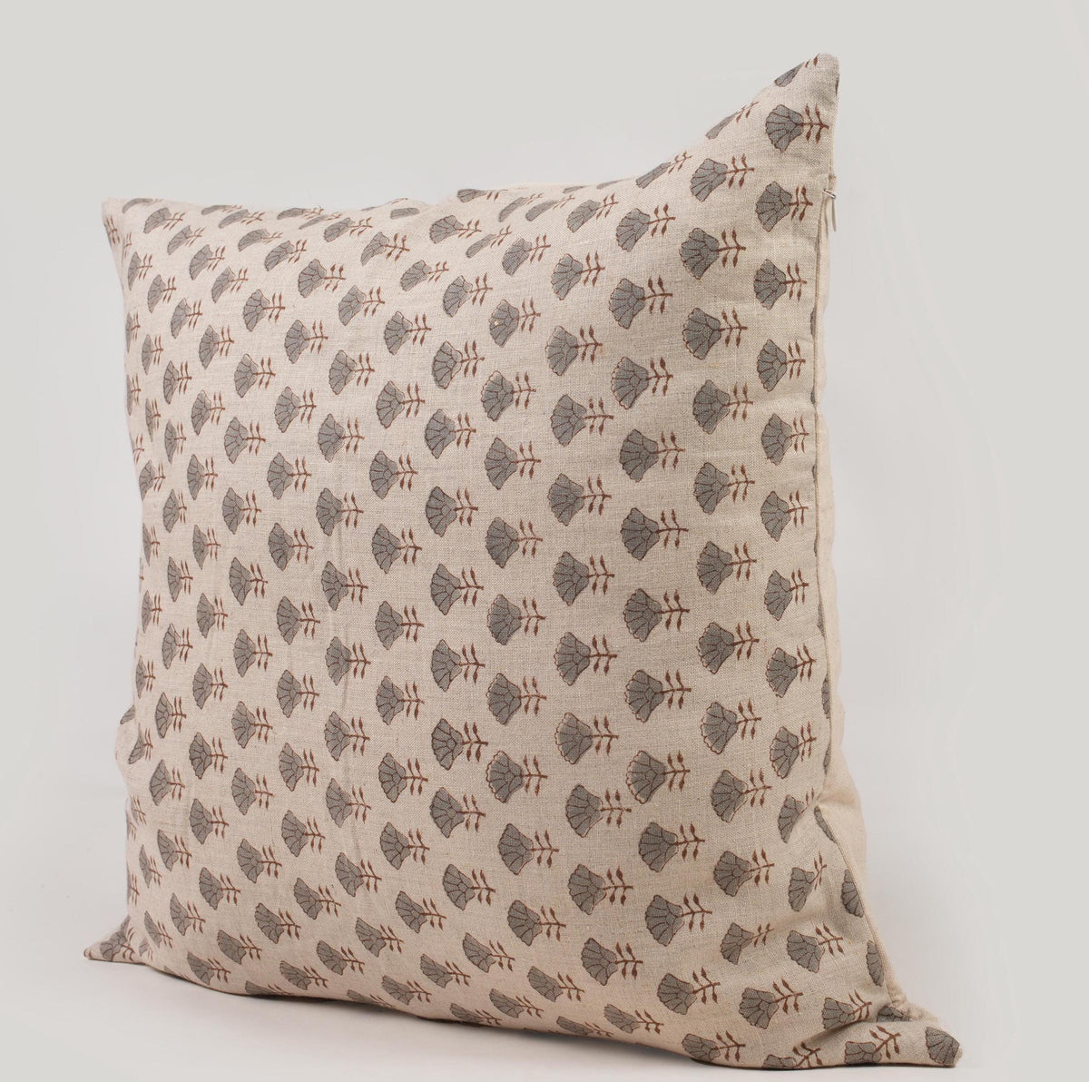 Gray Floral Pillow Cover – French Country Farmhouse Throw Pillow