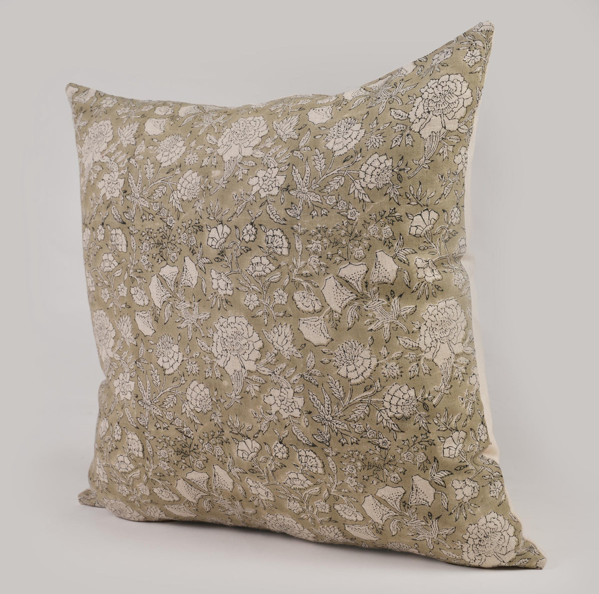 Sage Green Floral Pillow Cover – French Country Farmhouse Throw Pillow