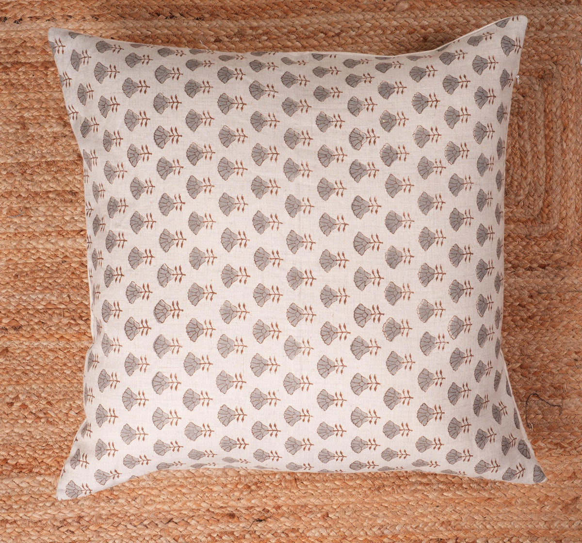 Gray Floral Pillow Cover – French Country Farmhouse Throw Pillow