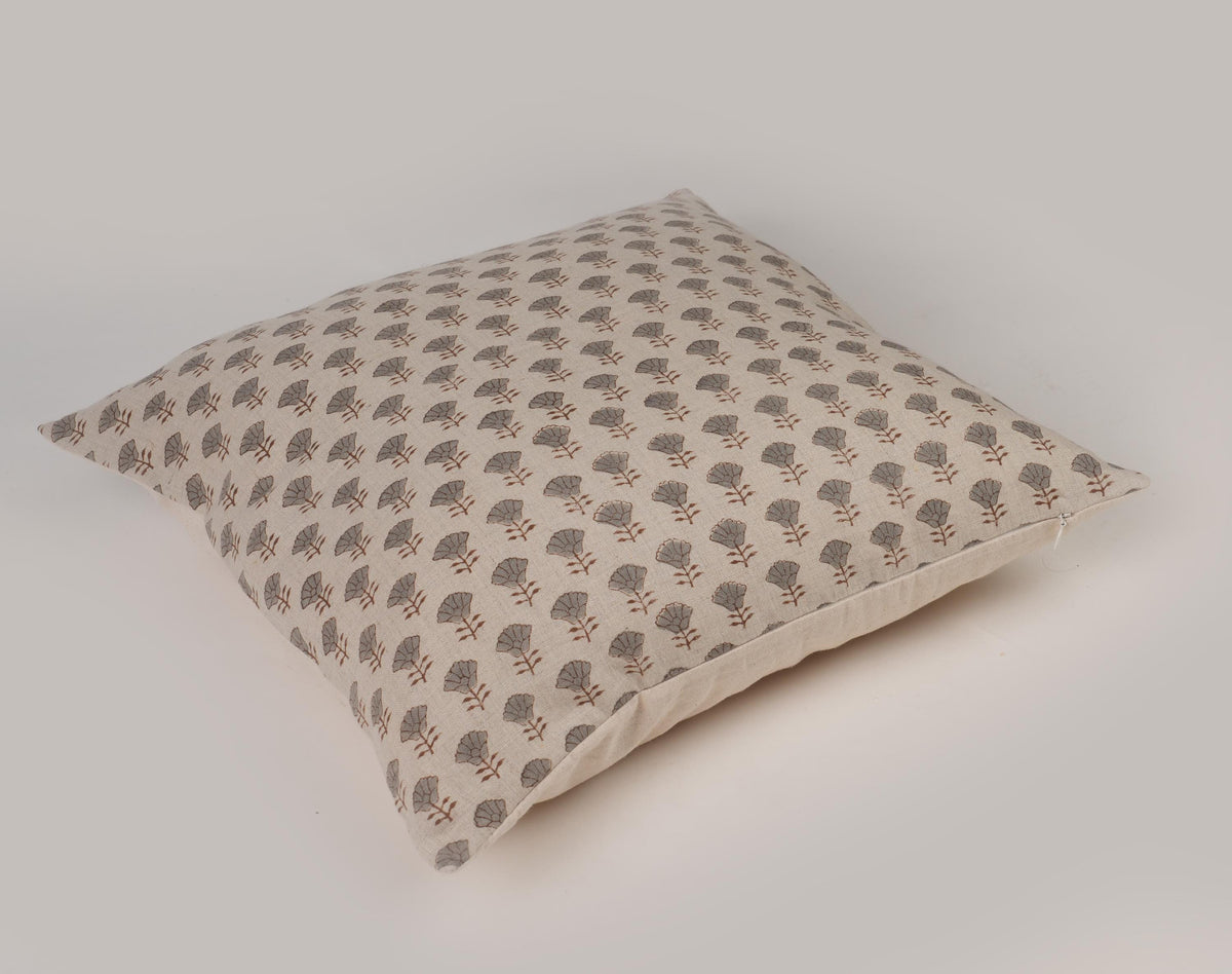 Gray Floral Pillow Cover – French Country Farmhouse Throw Pillow
