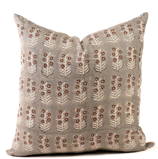 Gray Floral Pillow Cover – Spring Farmhouse Throw Pillow, French Country Cottage Home Decor