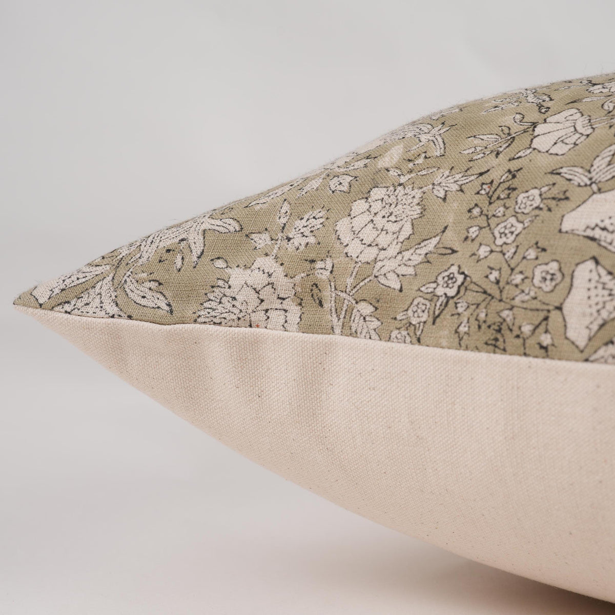 Sage Green Floral Pillow Cover – French Country Farmhouse Throw Pillow