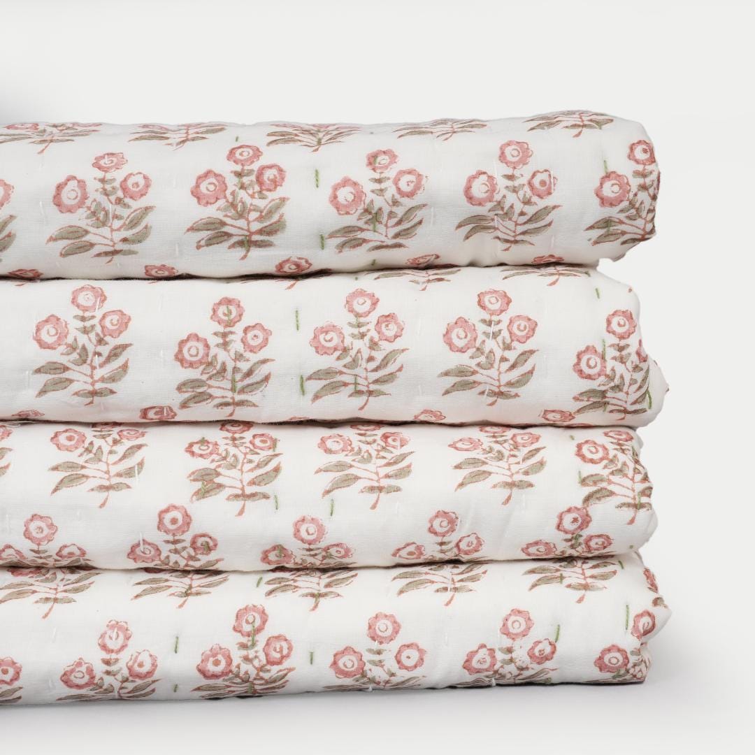 Boho Cotton Quilt – Lightweight Cottage Farmhouse Bedding