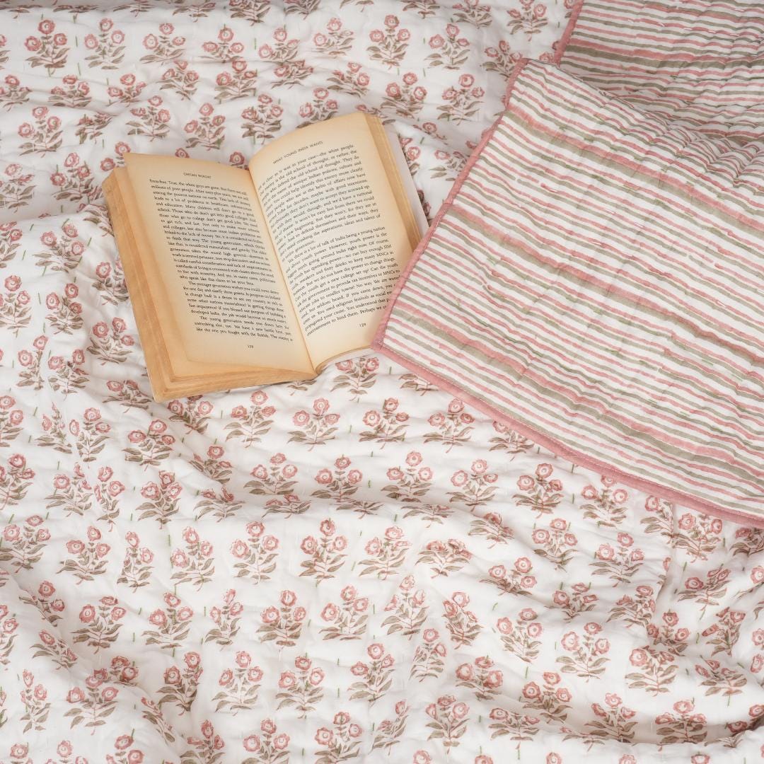 Boho Cotton Quilt – Lightweight Cottage Farmhouse Bedding