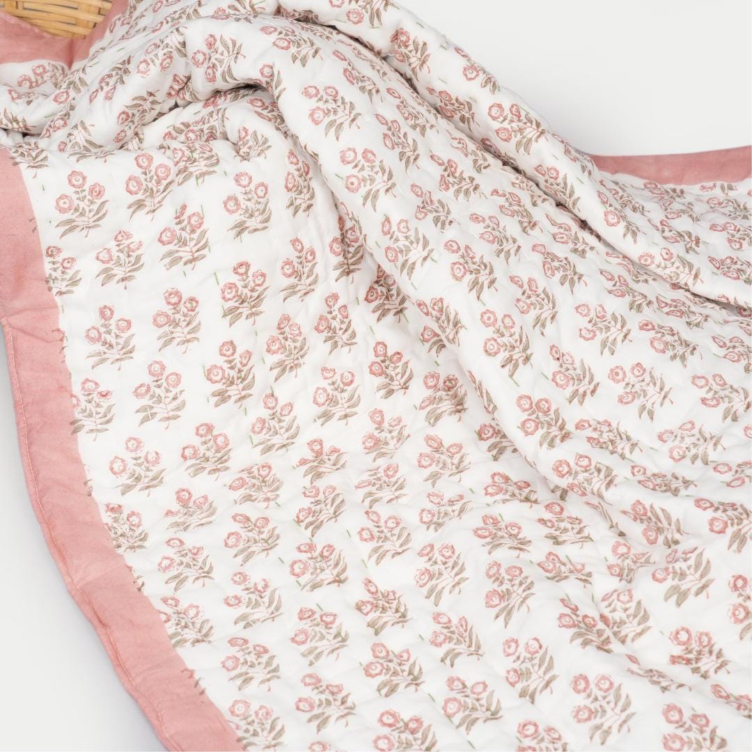 Boho Cotton Quilt – Lightweight Cottage Farmhouse Bedding