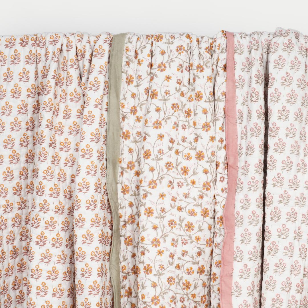 Boho Cotton Quilt – Lightweight Cottage Farmhouse Bedding