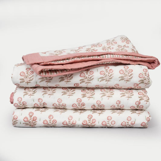 Boho Cotton Quilt – Lightweight Cottage Farmhouse Bedding