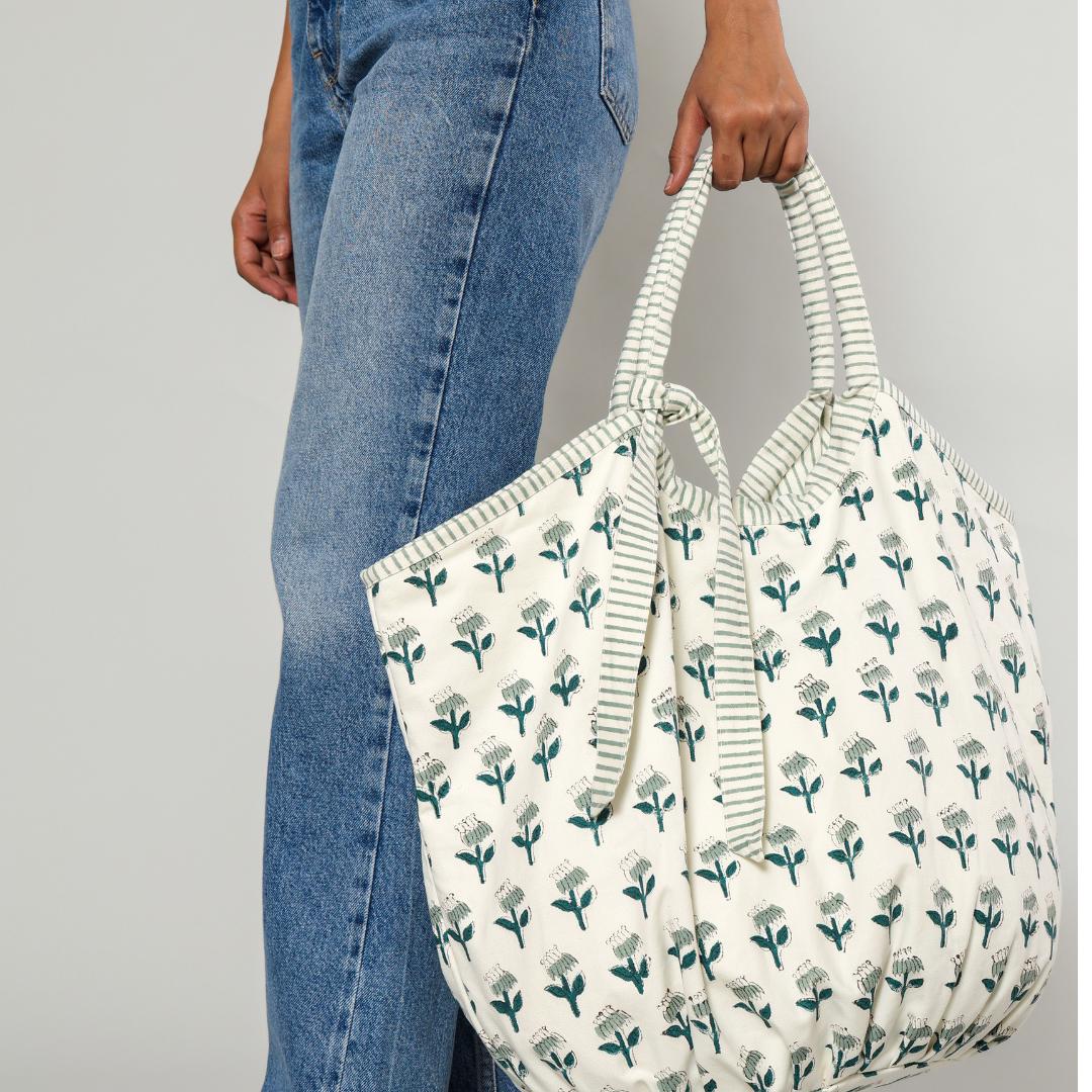 Blue Canvas Tote Bag – Summer Beach & Everyday Carryall