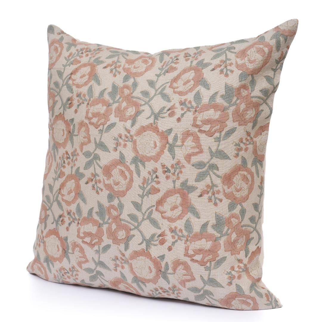 French Country Floral Pillow Cover – Cottage Farmhouse Throw Pillow