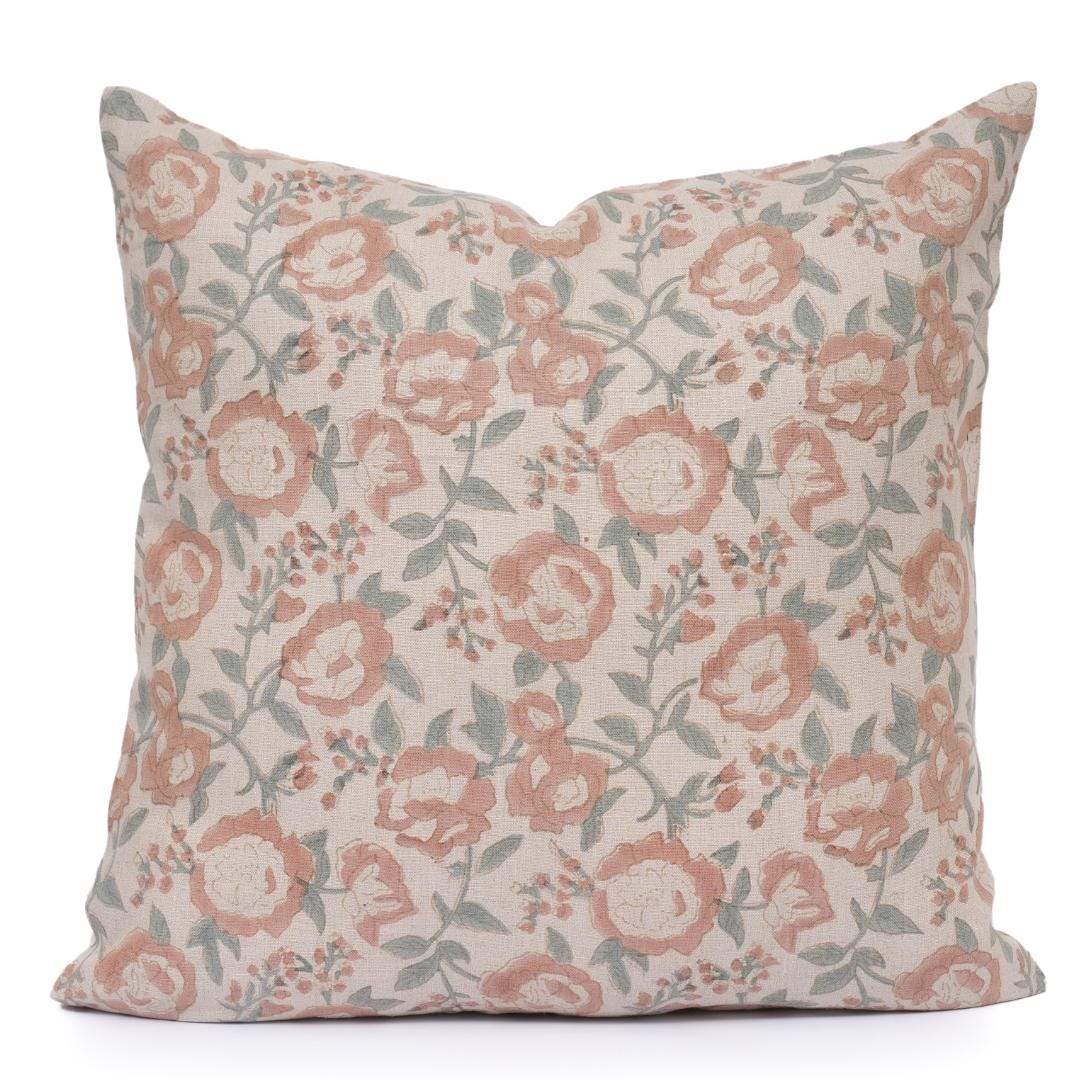 French Country Floral Pillow Cover – Cottage Farmhouse Throw Pillow