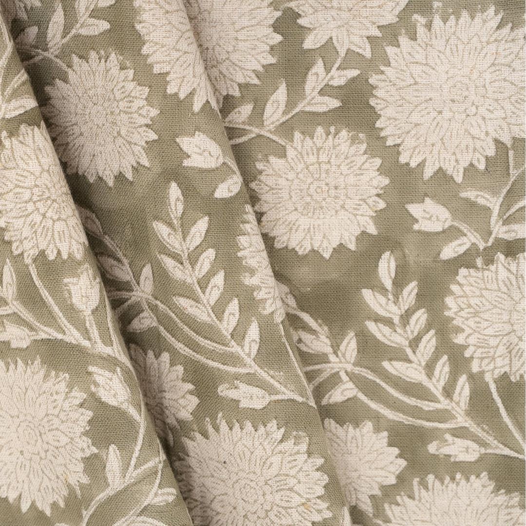 Green Linen Upholstery Fabric by the Yard – Decorative Fabric for Furniture