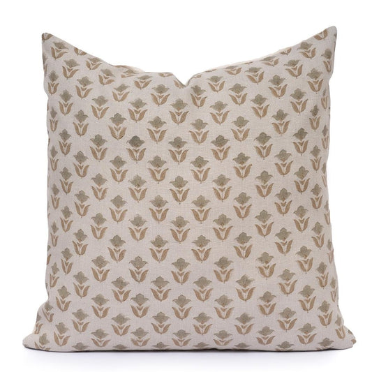 Sage Green Floral Pillow Cover – Cottage Farmhouse Decorative Throw Pillow