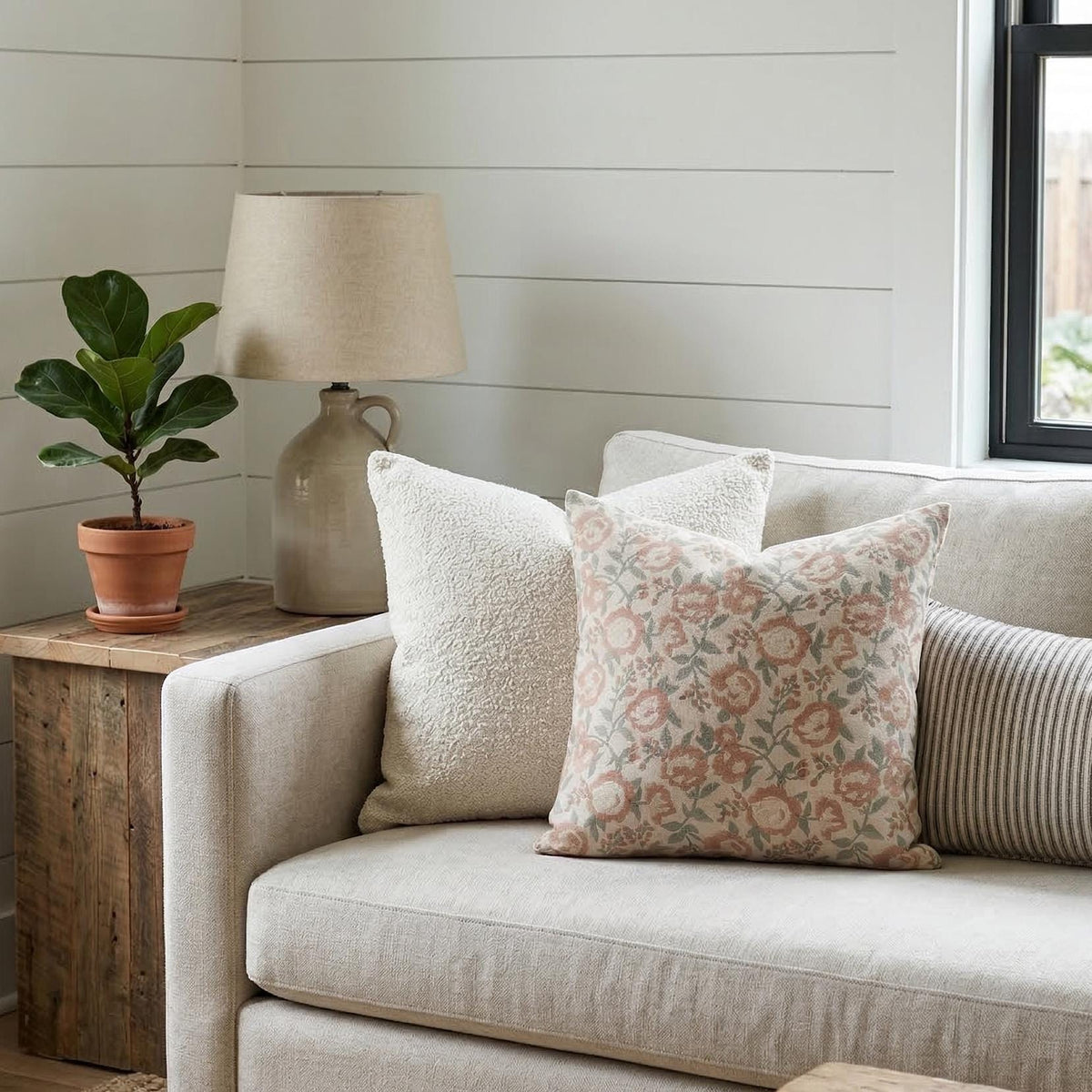 French Country Floral Pillow Cover – Cottage Farmhouse Throw Pillow