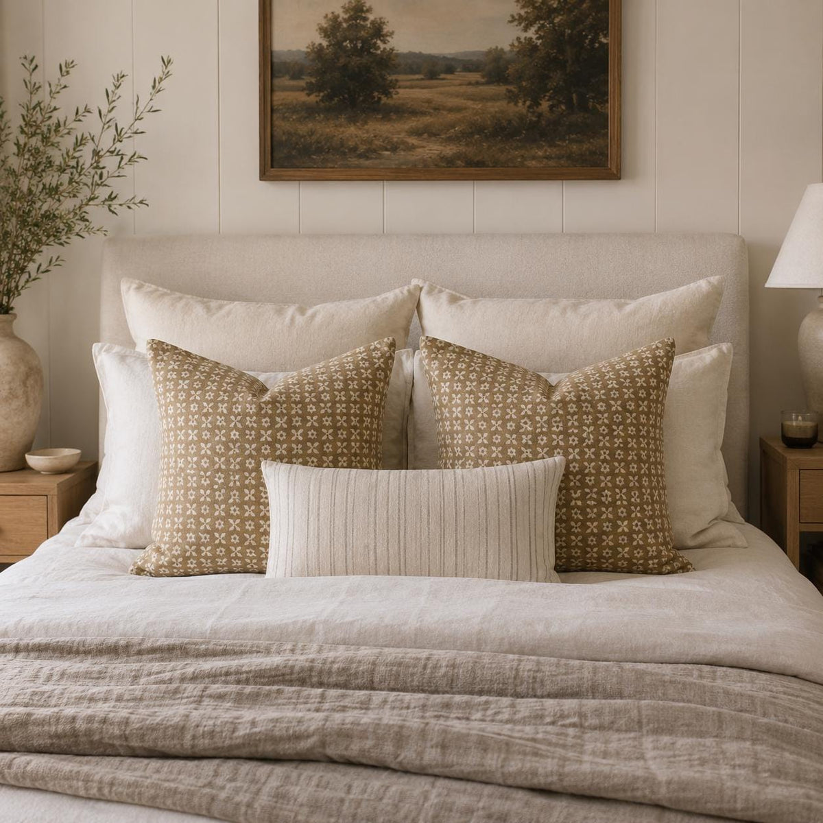 Floral Pillow Cover – Modern Rustic Farmhouse Throw Pillow