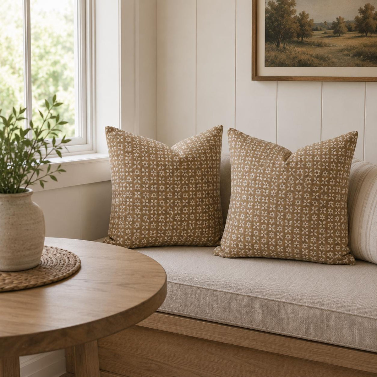 Floral Pillow Cover – Modern Rustic Farmhouse Throw Pillow