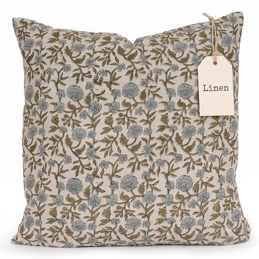 French Country Floral Pillow Cover – Farmhouse Throw Pillow, Cottagecore Bedroom & Living Room Decor