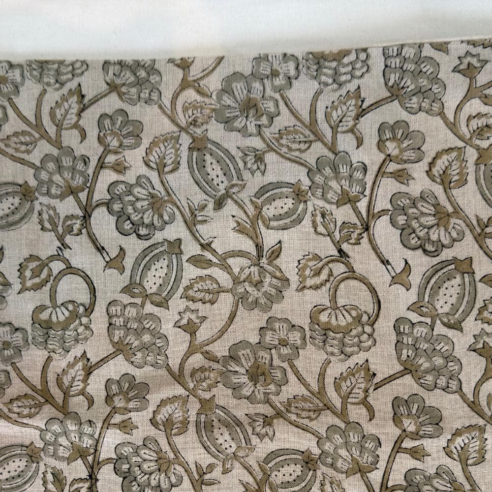 Linen Upholstery Fabric by the Yard – Hand Block Printed Fabric for Curtains, Pillows & Home Decor