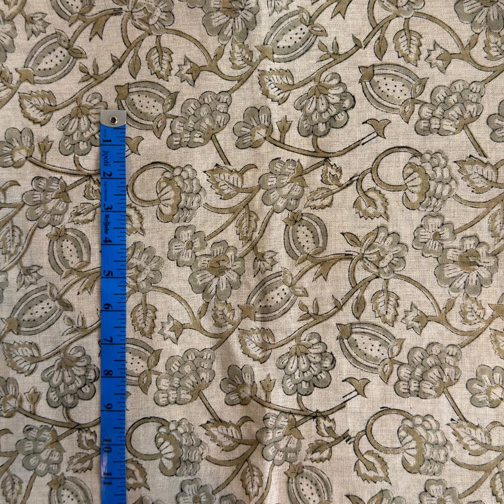 Linen Upholstery Fabric by the Yard – Hand Block Printed Fabric for Curtains, Pillows & Home Decor