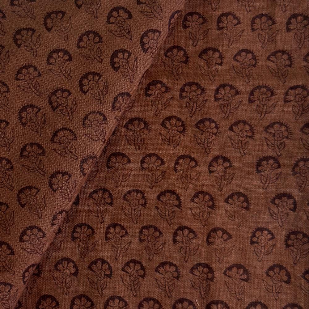 Hand Block Printed Linen Upholstery Fabric by the Yard – Decorative Fabric for Curtains, Pillows & Home Decor