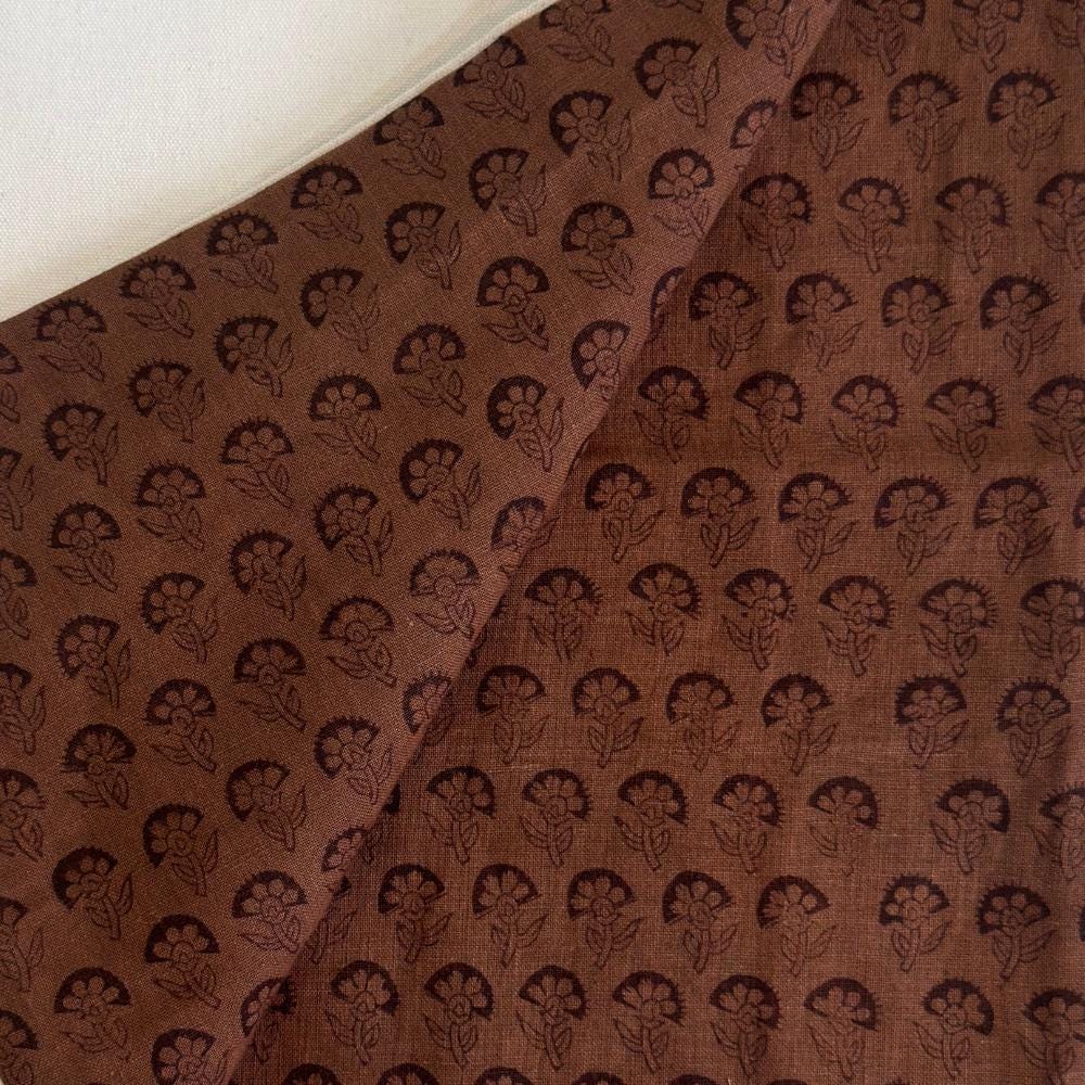 Hand Block Printed Linen Upholstery Fabric by the Yard – Decorative Fabric for Curtains, Pillows & Home Decor